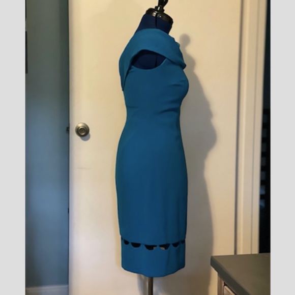 Shoshanna Off the Shoulder Cocktail Dress Cobalt Blue Size 12 - Picture 2 of 7